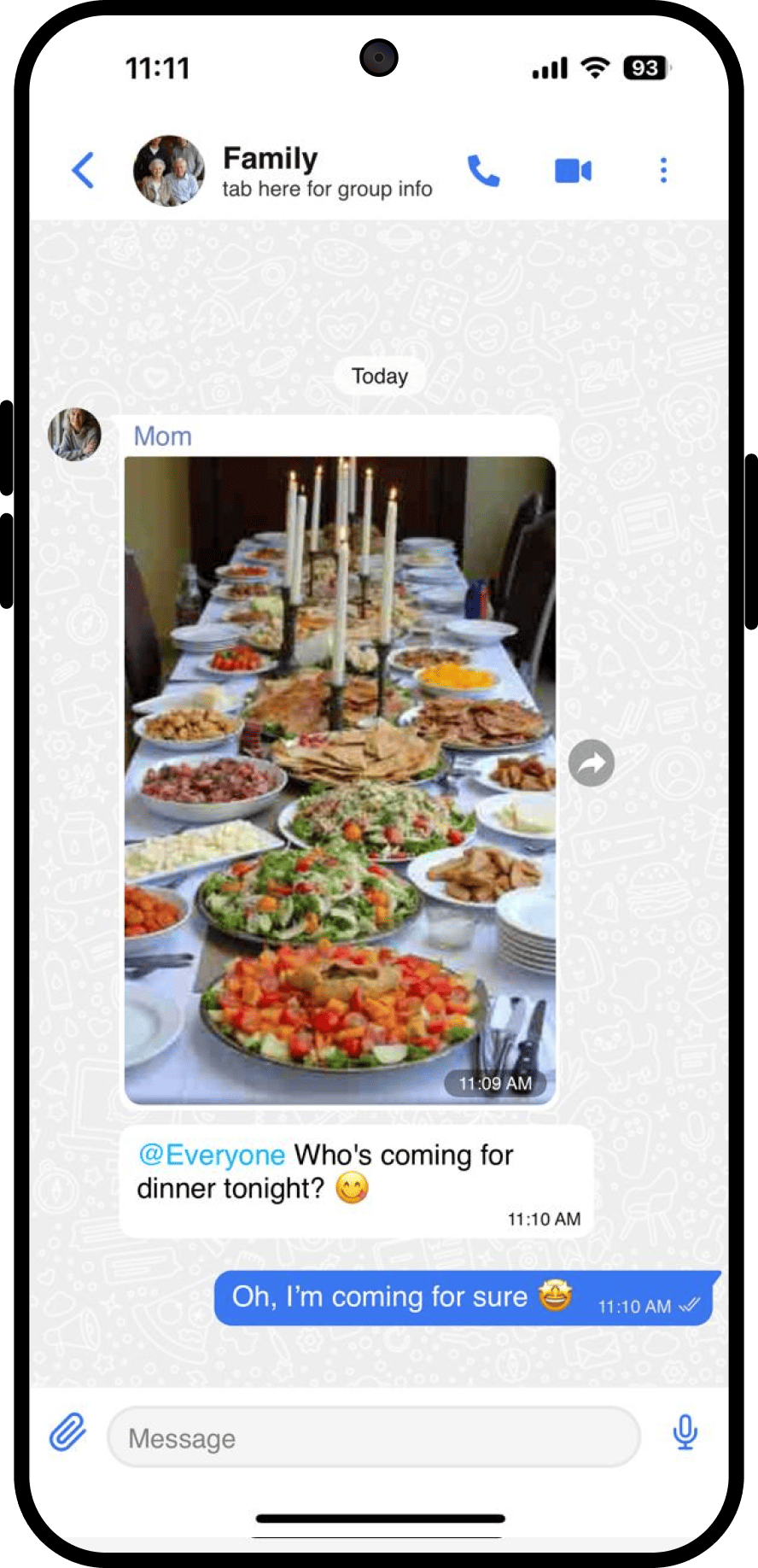 Group chat screen