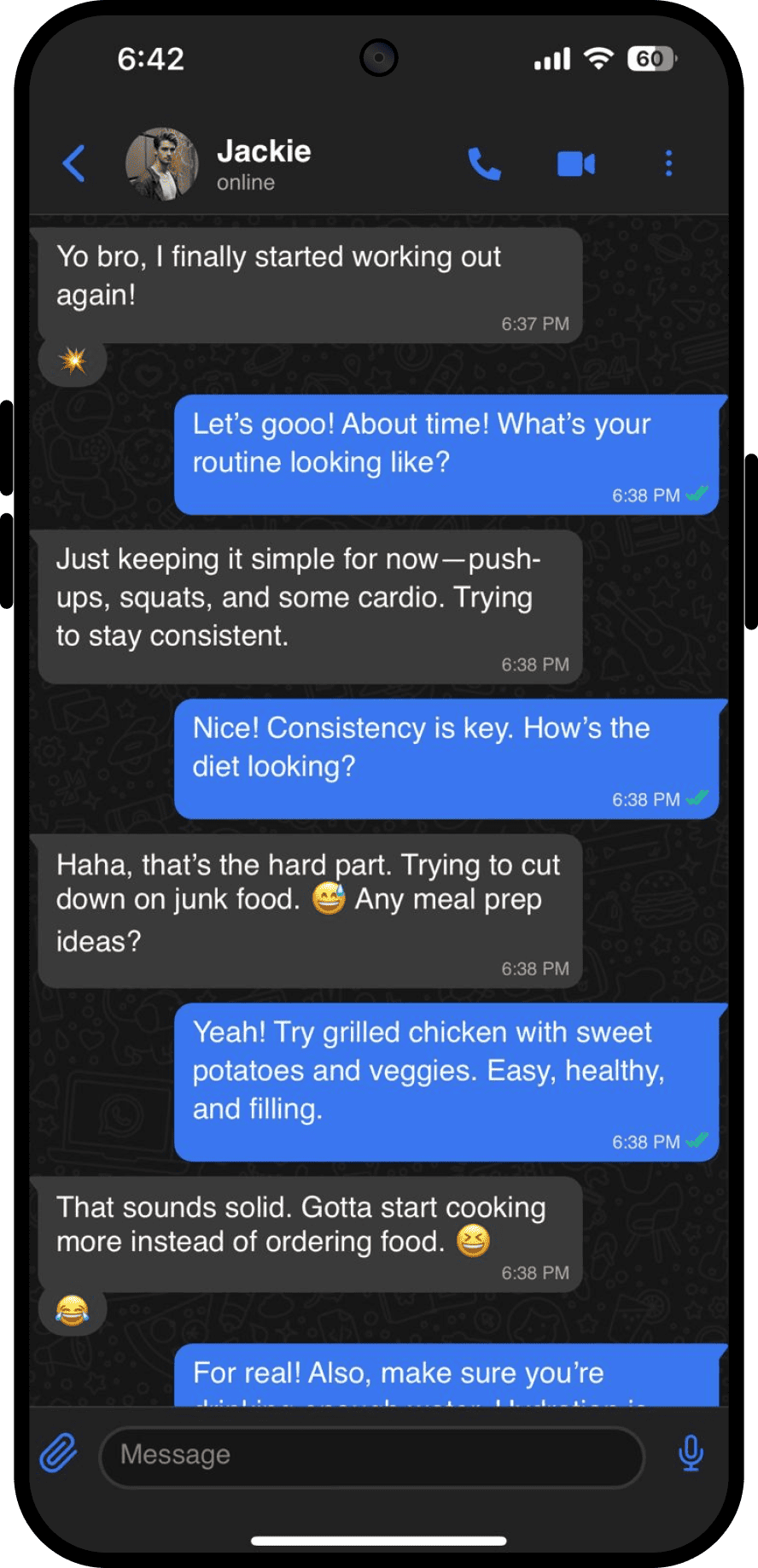 Private chat screen