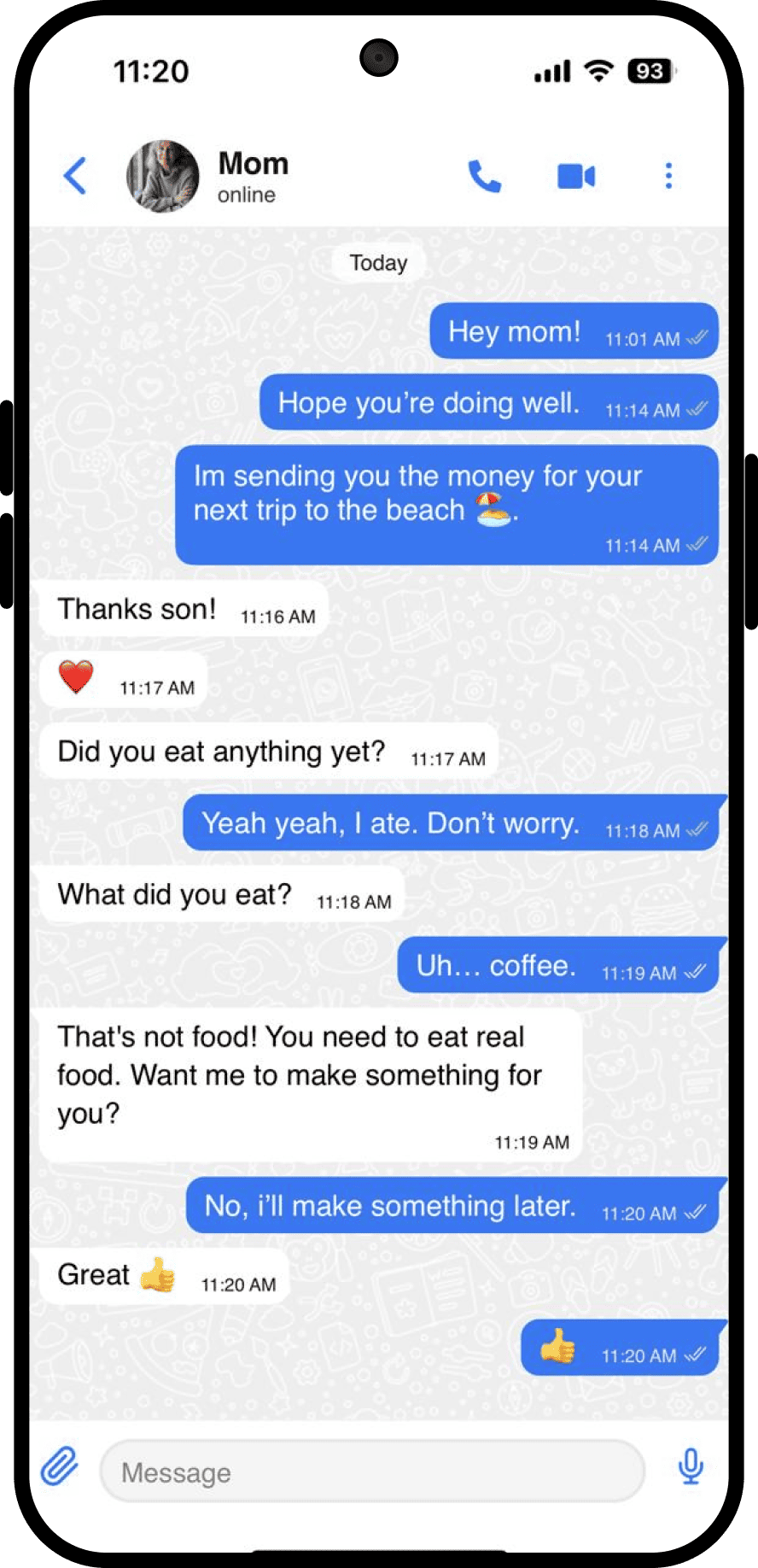 WhizWiz chat conversation screen