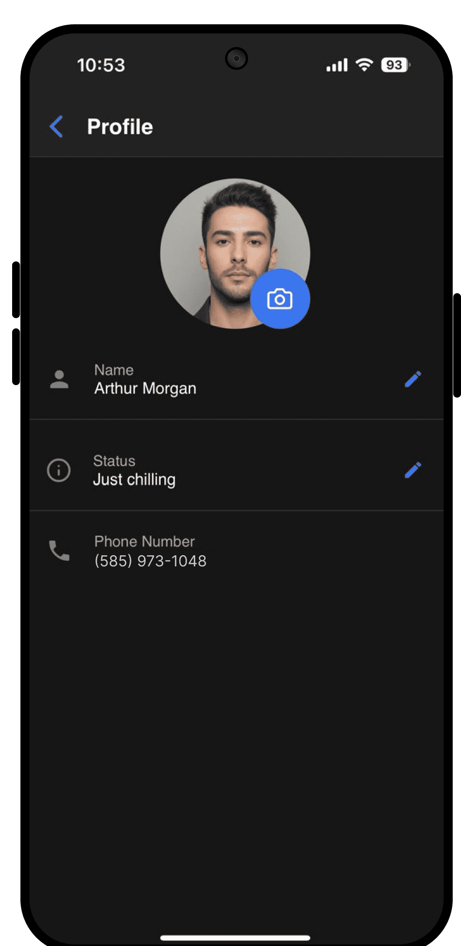 Profile screen