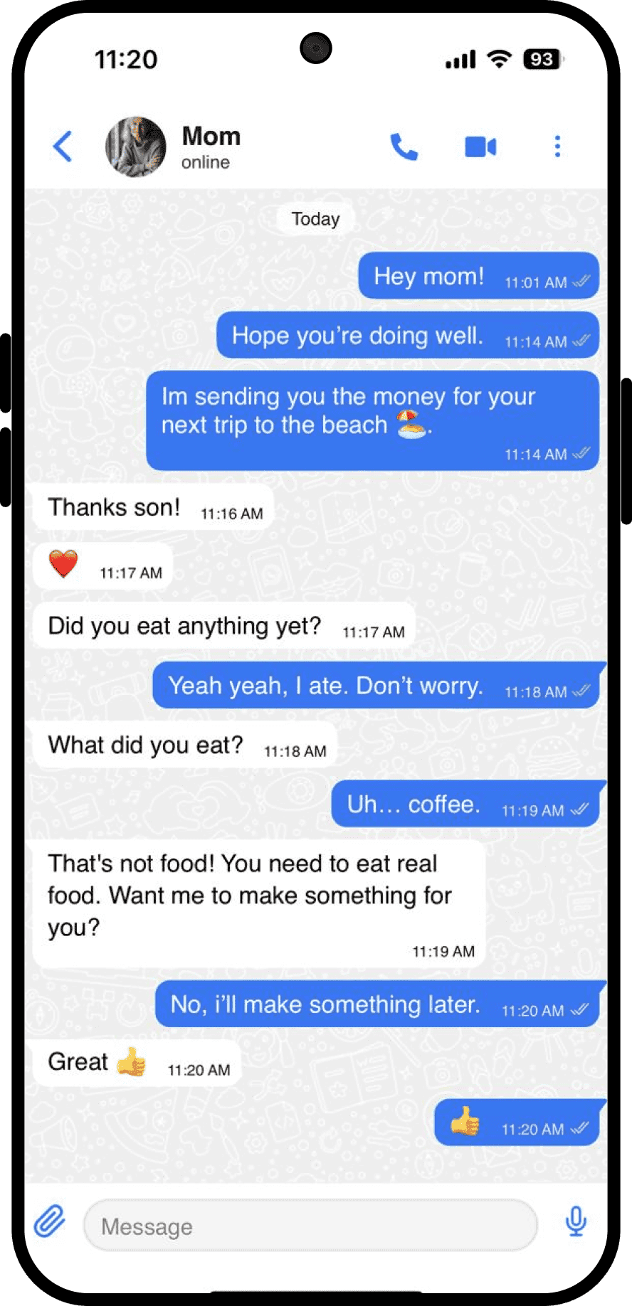 WhizWiz chat conversation screen